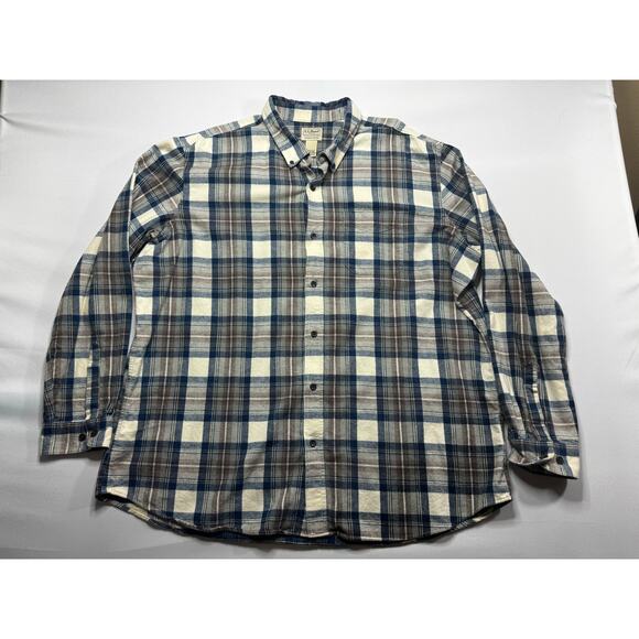 L.L. Bean Men's Long Sleeve Slightly Fitted Plaid Flannel Button Up Shirt - 3XL - Picture 1 of 3